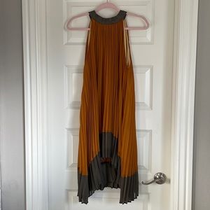 Halter Neck Dress-Camel Color